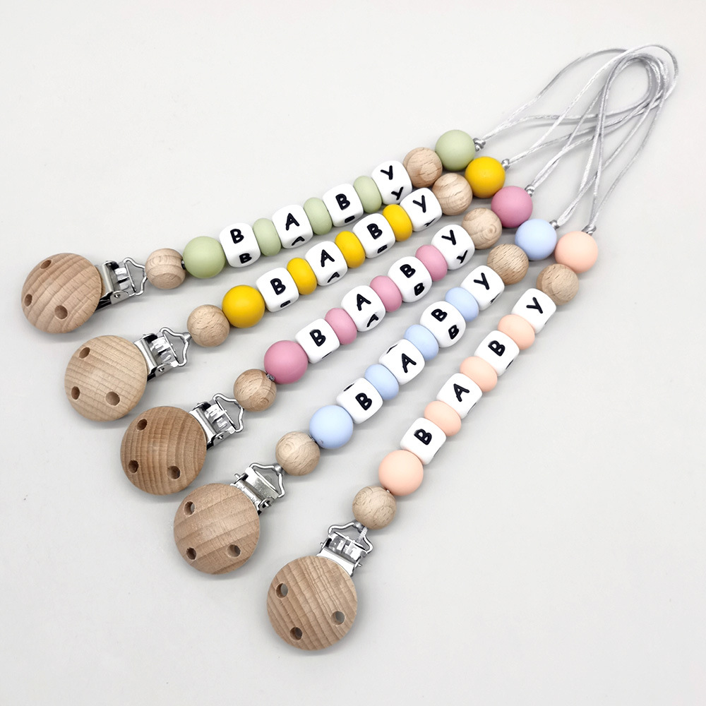 Baby Products For Gift - Custom Name Pacifier Clips Chain Silicone