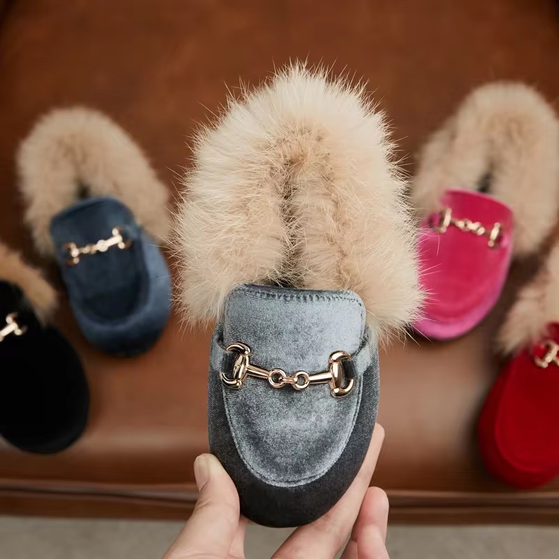 Winter Kids Fur Princess Shoes - Baby Product Brand ulasan dan harga